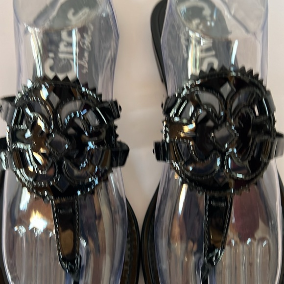 Sam Edelman Circus NY Canyon Medallion Black Patent Sandals Women's Size 10 - Picture 3 of 4